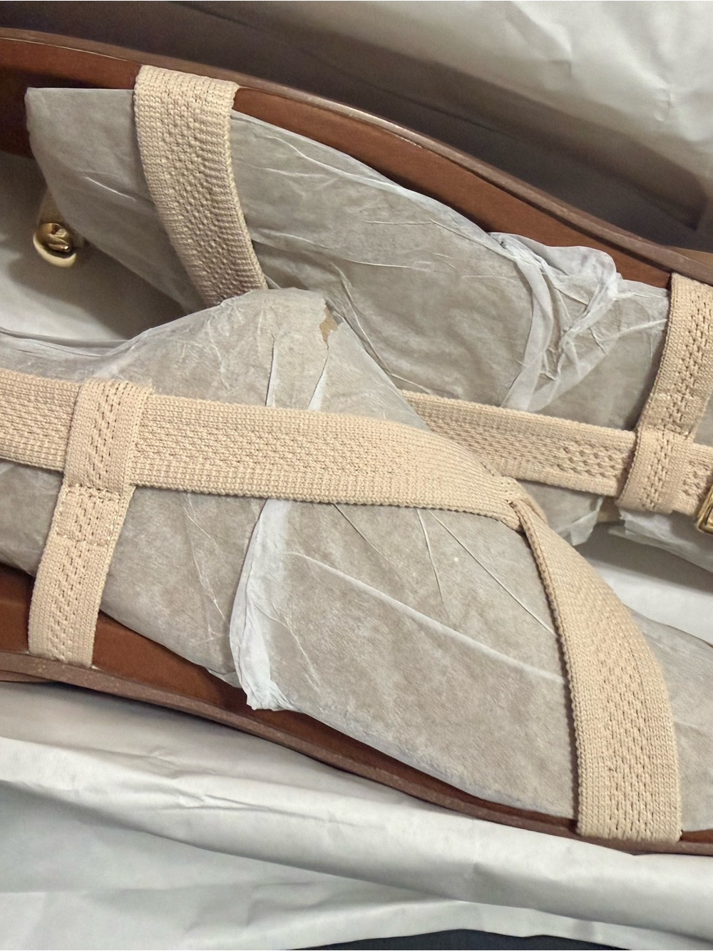 VIVAIA Cream Ivory Miami Square-Toe Strappy Sandals - never worn - Picture 2 of 6